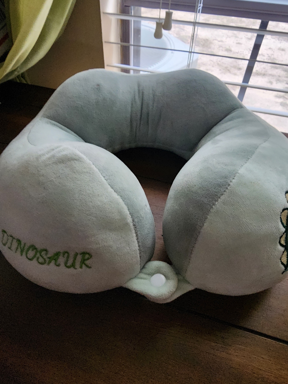 Sage Green Plush Dinosaur Neck Pillow